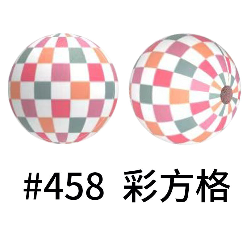 Wholesale 50pcs 16mm Colorful Silicone Water Transfer Beads Print Silicone Beads